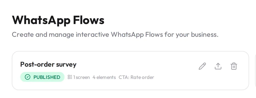 Published WhatsApp Flows